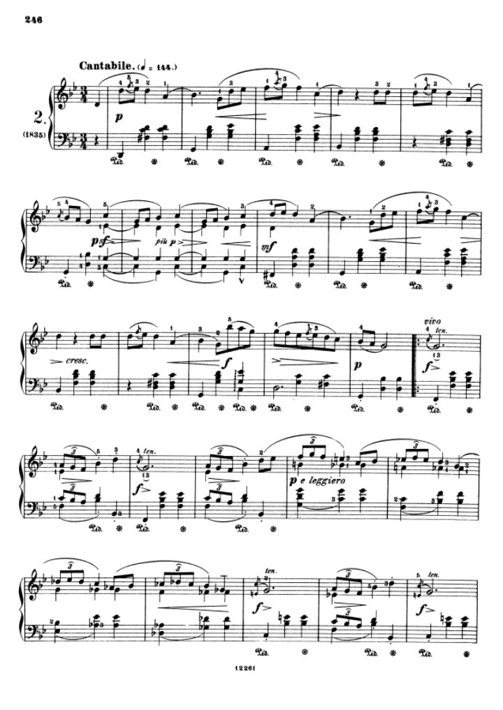 마주르카 Op.67 No.2 악보 첫 페이지 미리보기