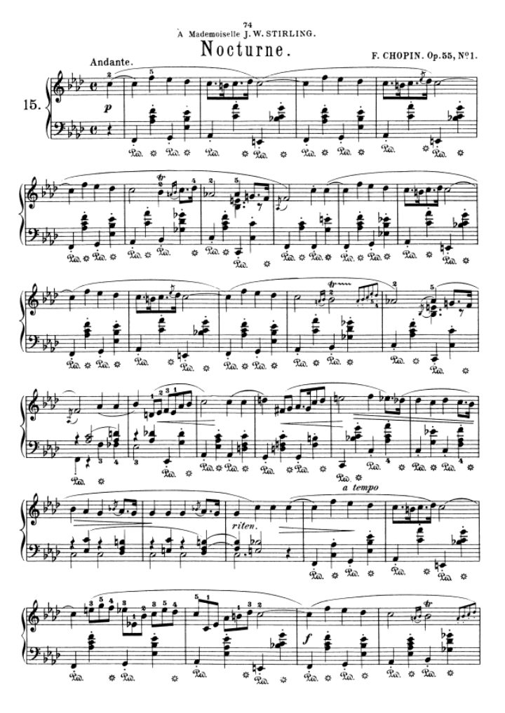 녹턴 Op.55 No.1 악보 첫 페이지 미리보기